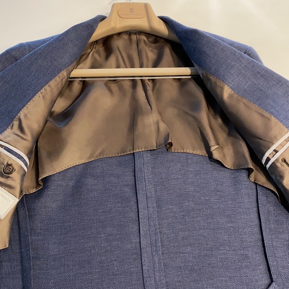 Brunello Cucinelli navy silk blend sports jacket - Picture 4 of 5